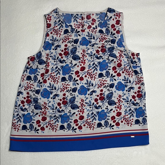Tommy Hilfiger Tops - Tommy Hilfiger Floral Sleeveless Blouse - Blue, Red, White